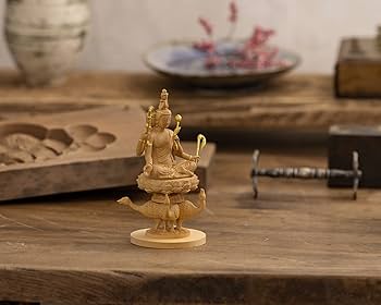 Amazon.co.jp: 極小仏 梵天 9.5cm（木製：ツゲ 金泥仕上）＿仏像